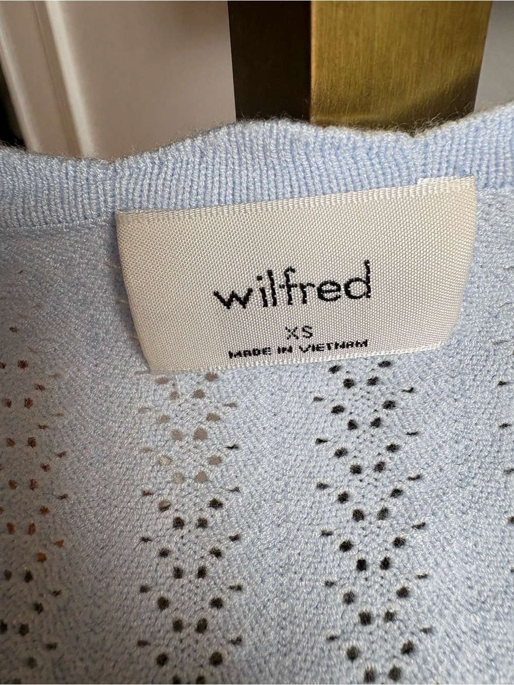 Aritzia Wilfred Light Blue Soloist Sweater | Ribbed Knit Long-Sleeve Top - Picture 2 of 6